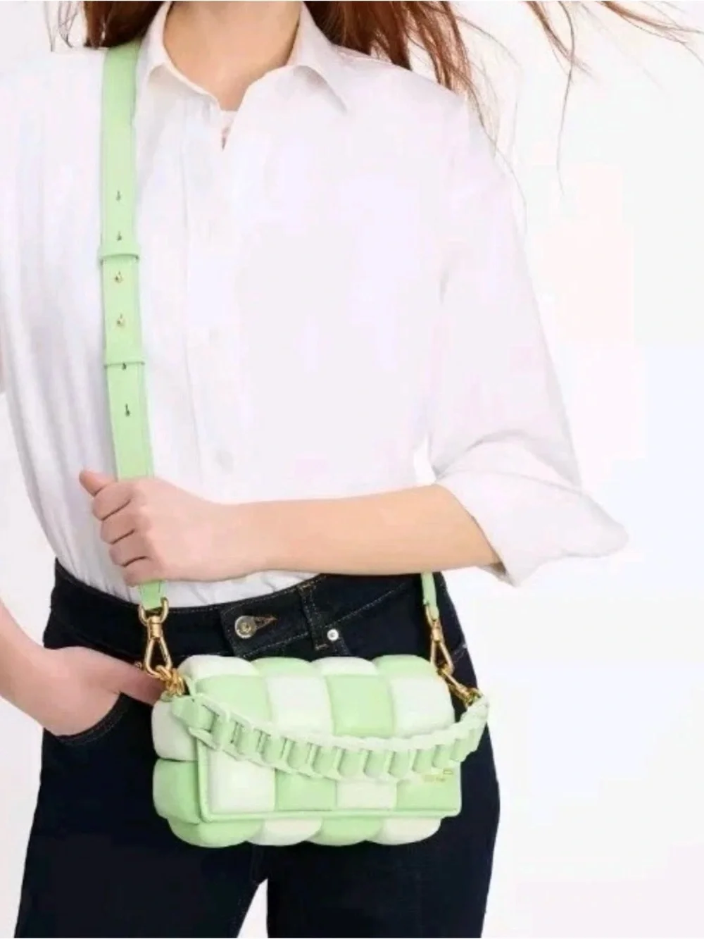 New Kate spade Boxxy Colorblocked East-West Crossbody, Serene Green Multi